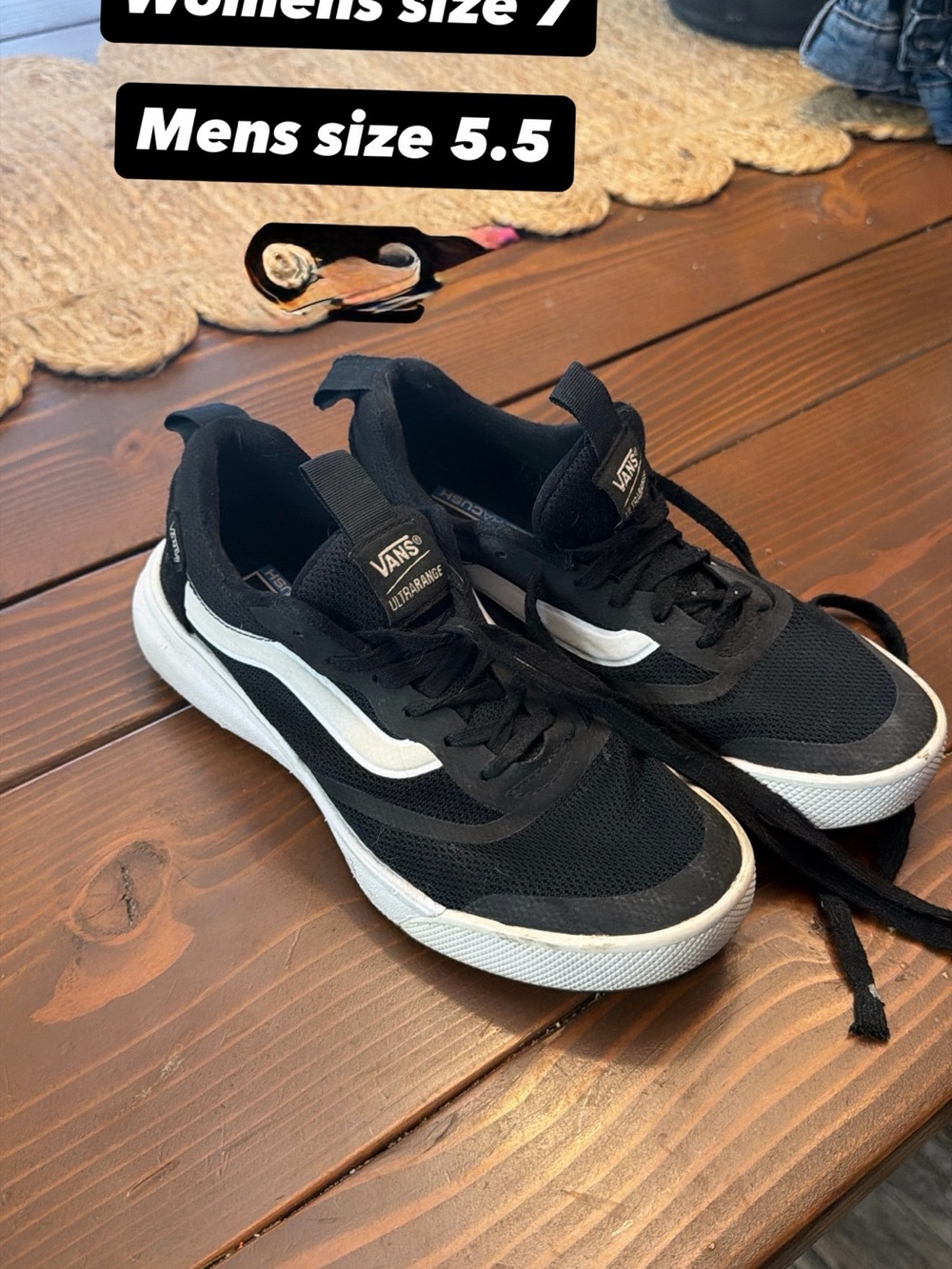 Vans Ultrarange Black and White Low-Top Sneakers